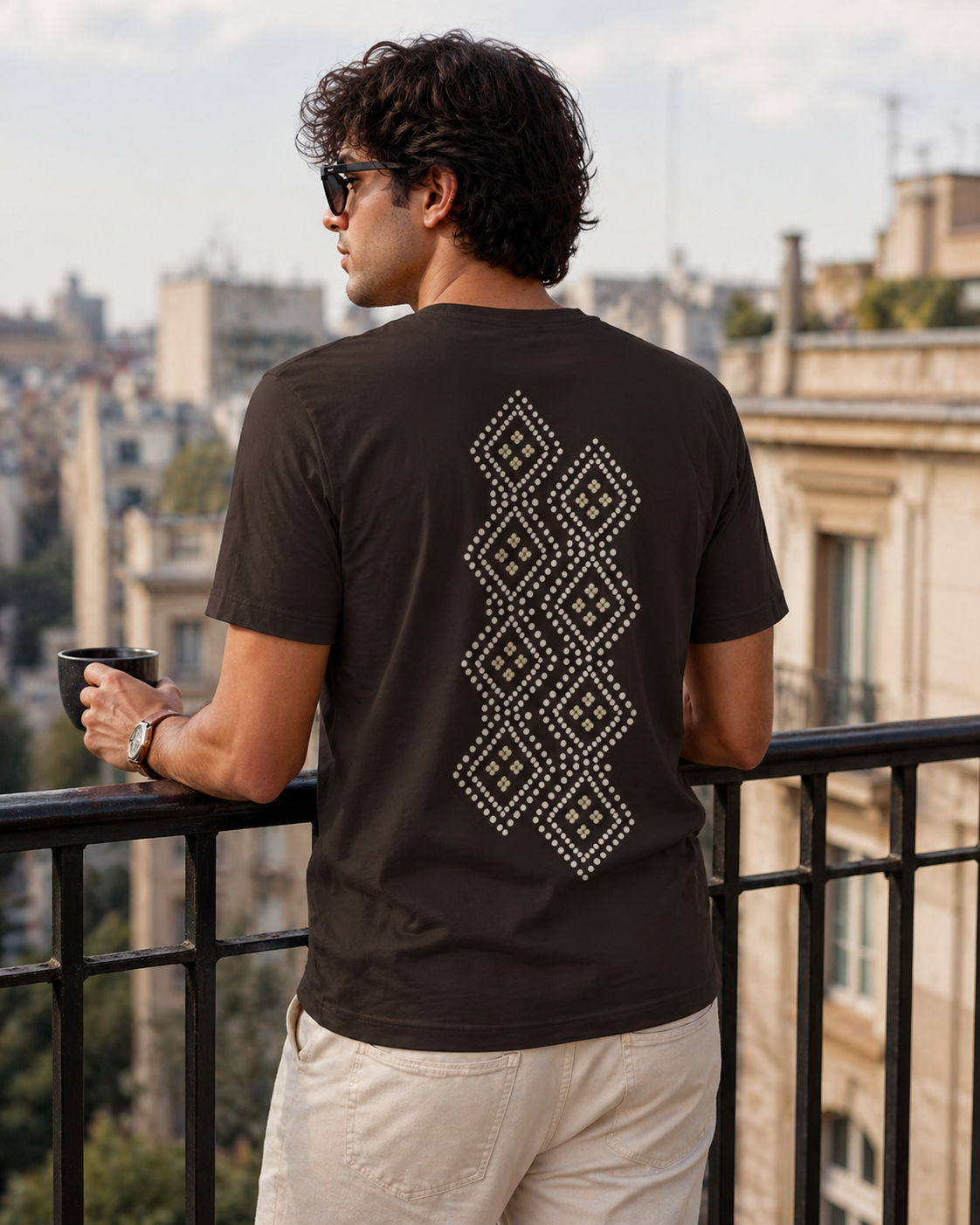 SĀNTI Diamond Bandhani Heritage Tee | Artisan Streetwear