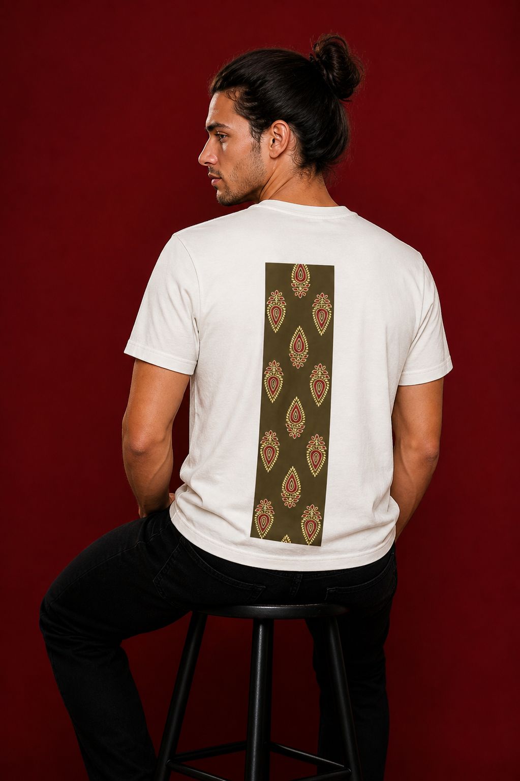 SĀNTI Buta Ajrakh Inspired Heritage Tee | Artisan Streetwear