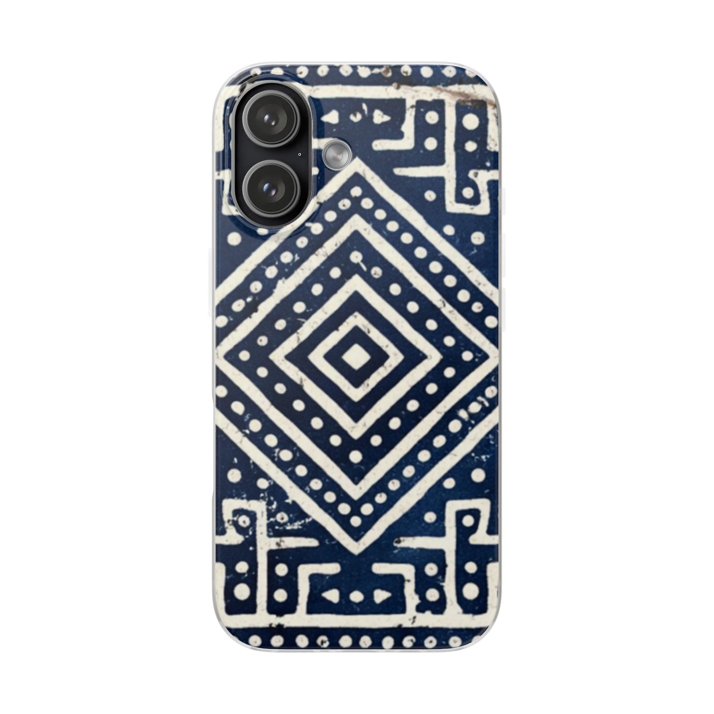 SĀNTI Indigo Dabu Inspired Geometric Phone Case