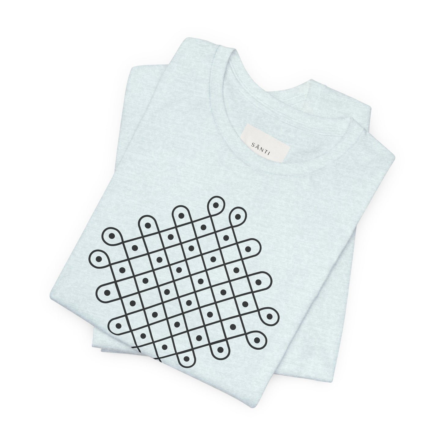 SĀNTI Kolam Tee — Minimal Geometric Print