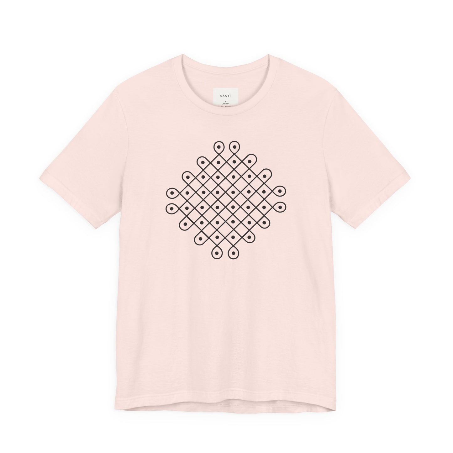 SĀNTI Kolam Tee — Minimal Geometric Print