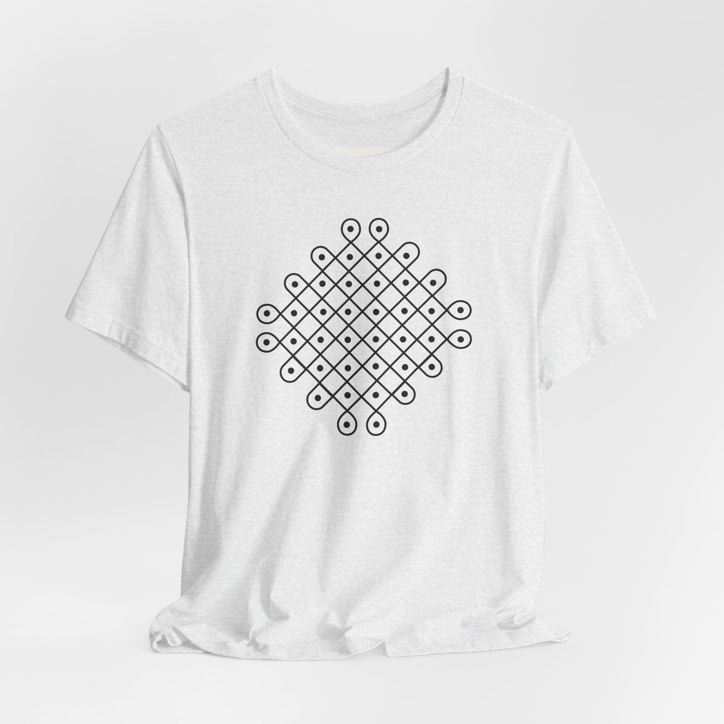 SĀNTI Kolam Tee — Minimal Geometric Print