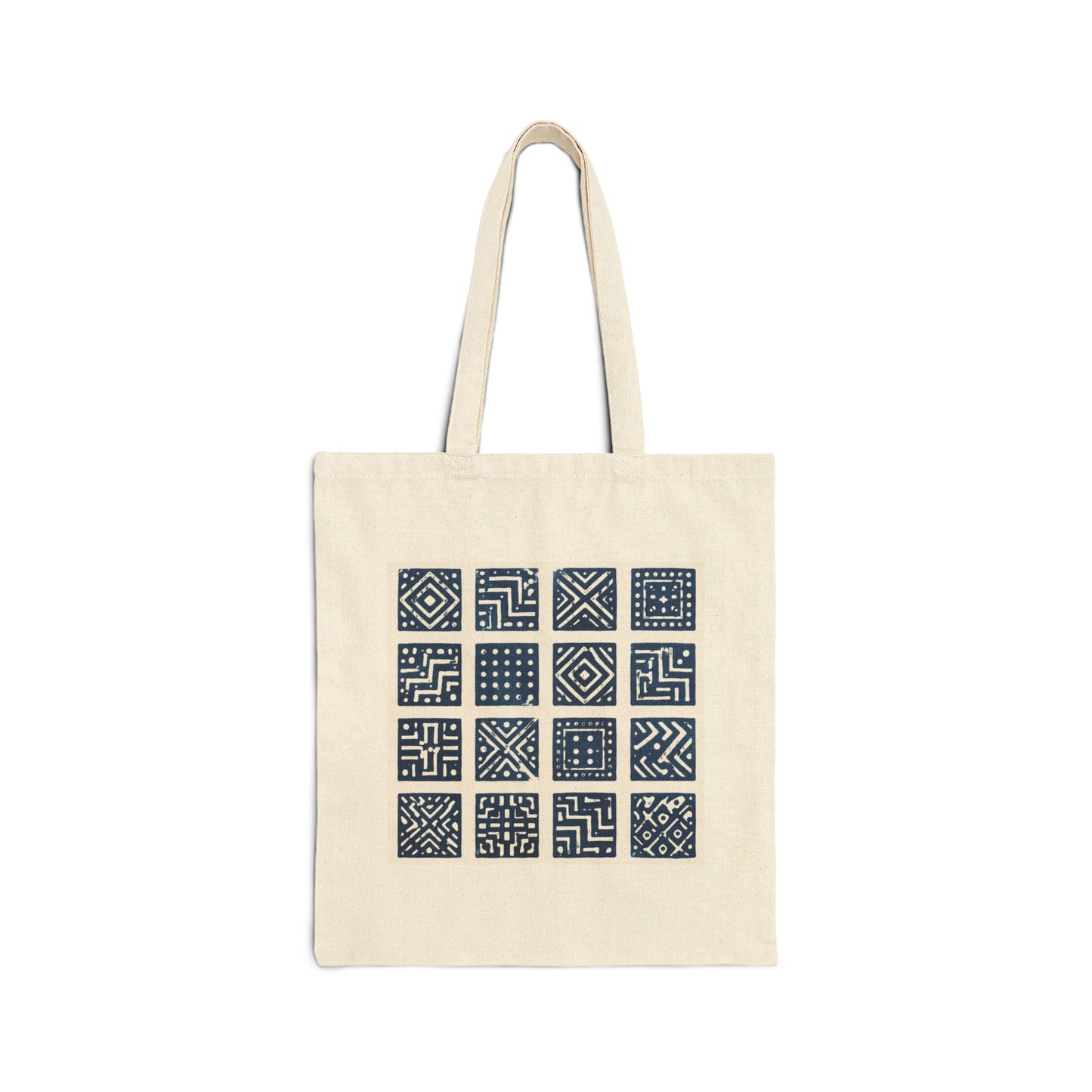 SANTI Indigo Heritage Grid Tote Bag