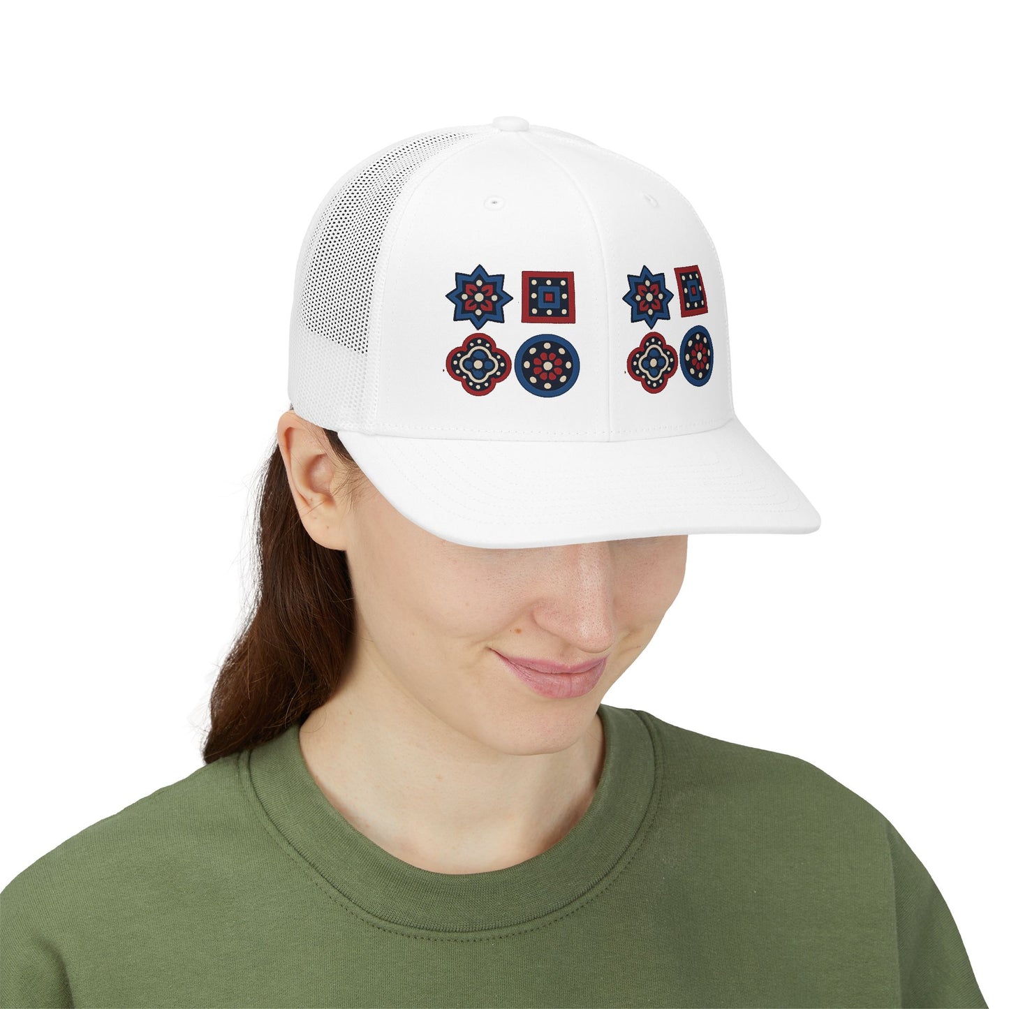 Santi Heritage Geometric Snapback Trucker Cap | Premium Ethnic Streetwear Hat