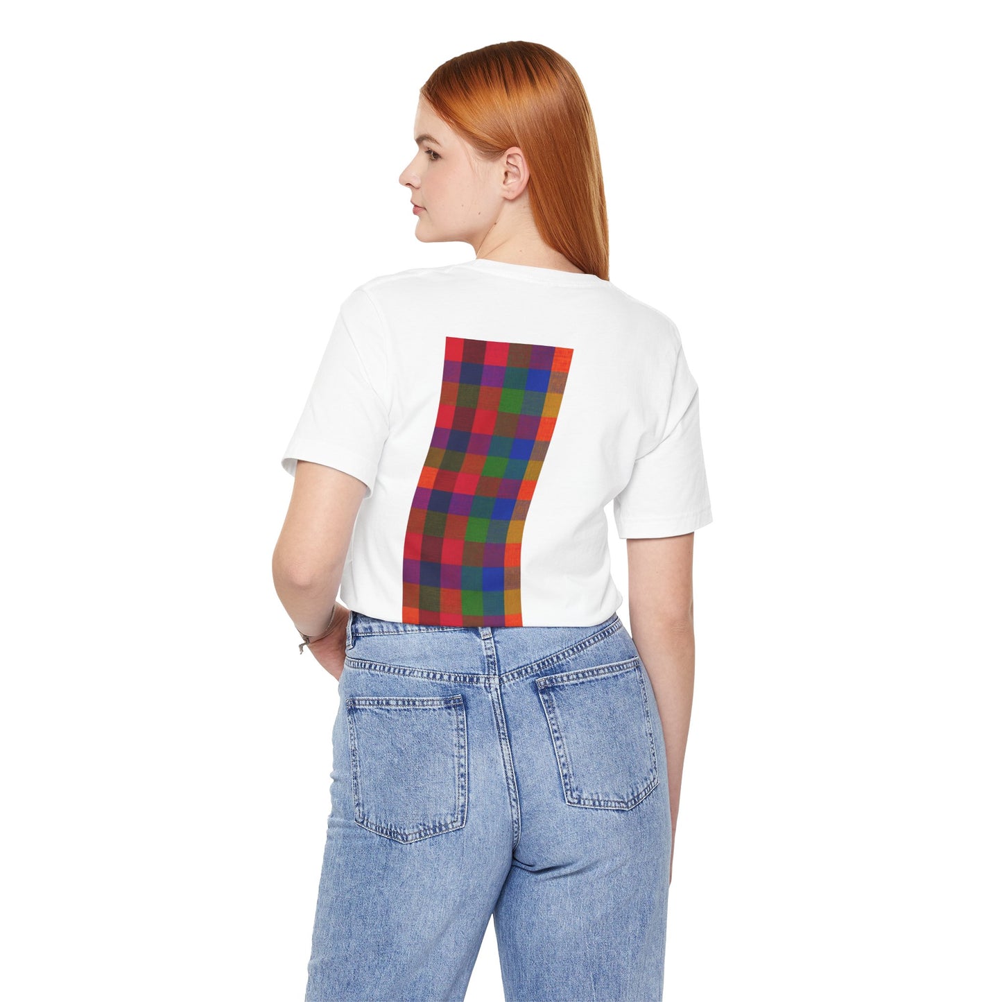 SĀNTI Madras Mosaic Tee — Heritage Check Inspired Graphic