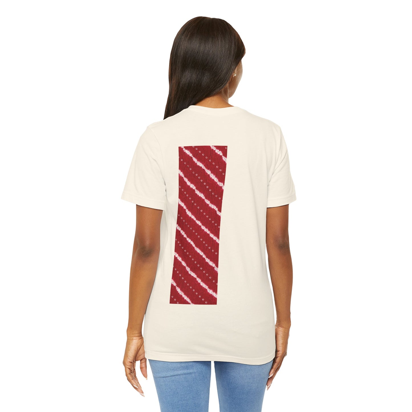 SĀNTI Crimson Bandhani Inspired Heritage Tee | Artisan Streetwear