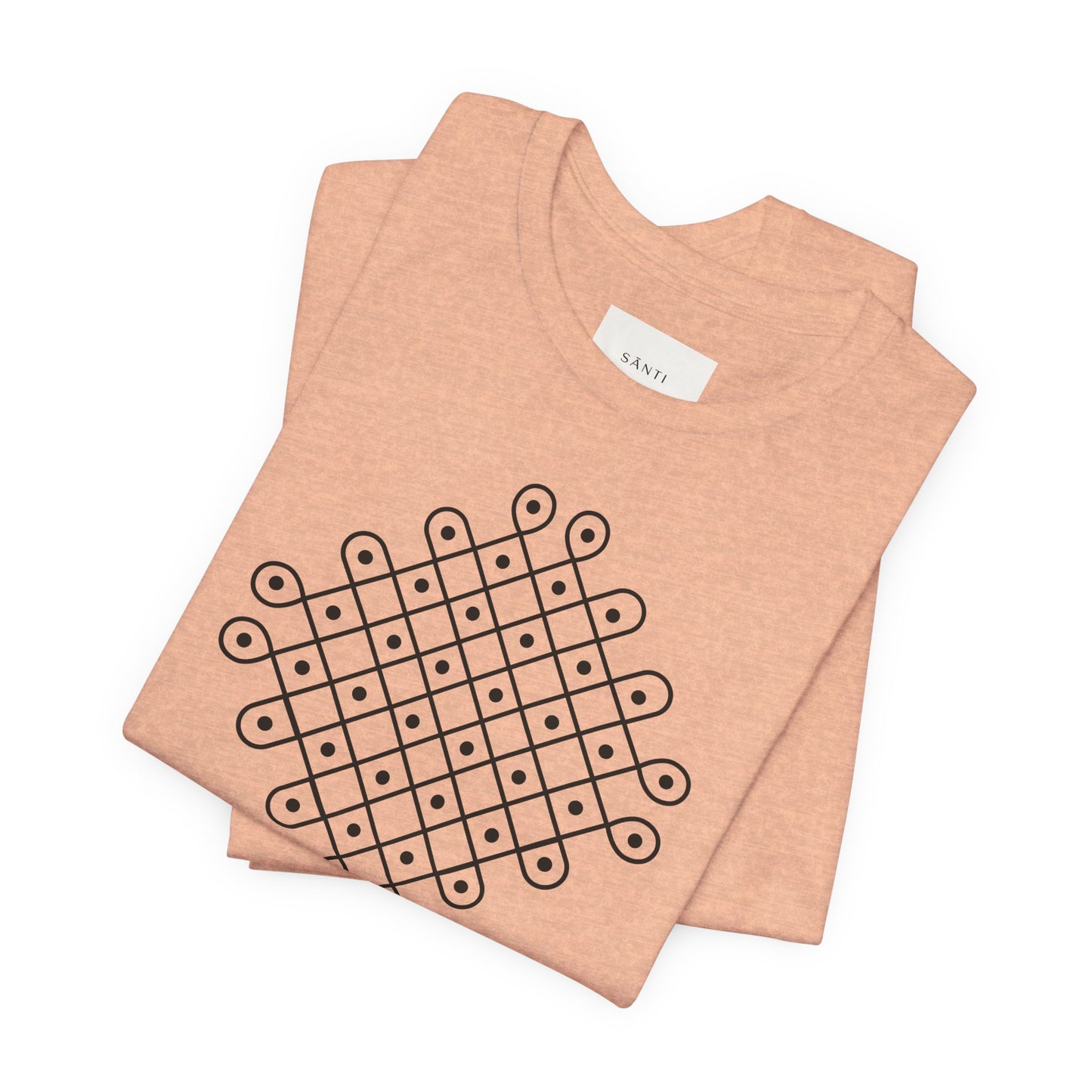 SĀNTI Kolam Tee — Minimal Geometric Print