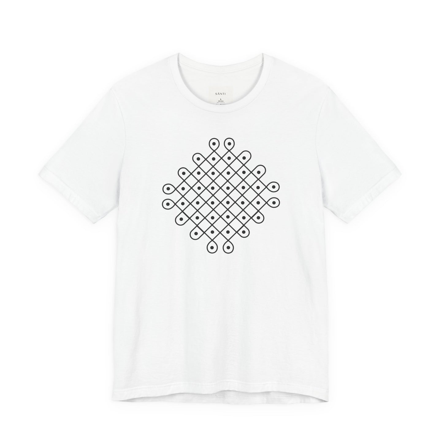 SĀNTI Kolam Tee — Minimal Geometric Print