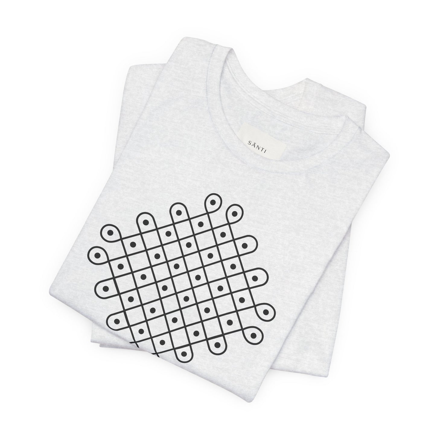 SĀNTI Kolam Tee — Minimal Geometric Print