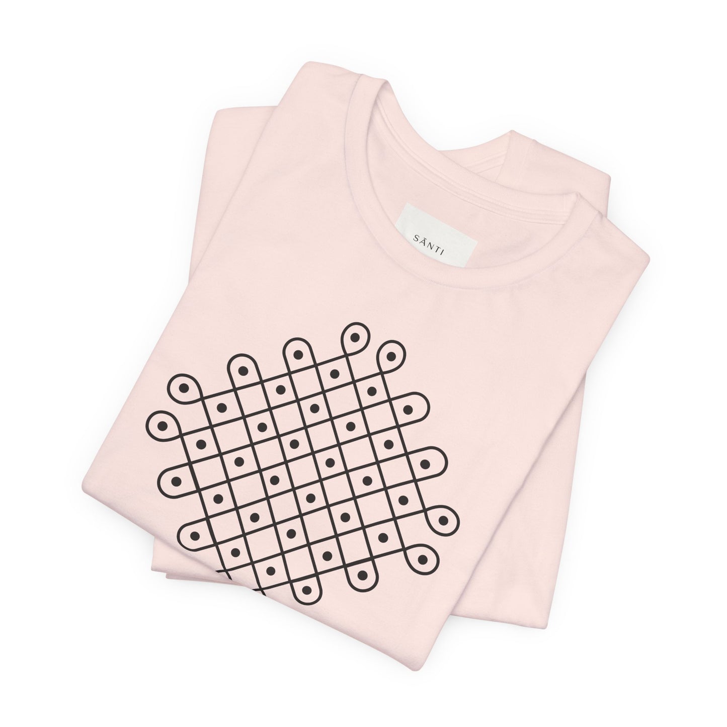 SĀNTI Kolam Tee — Minimal Geometric Print