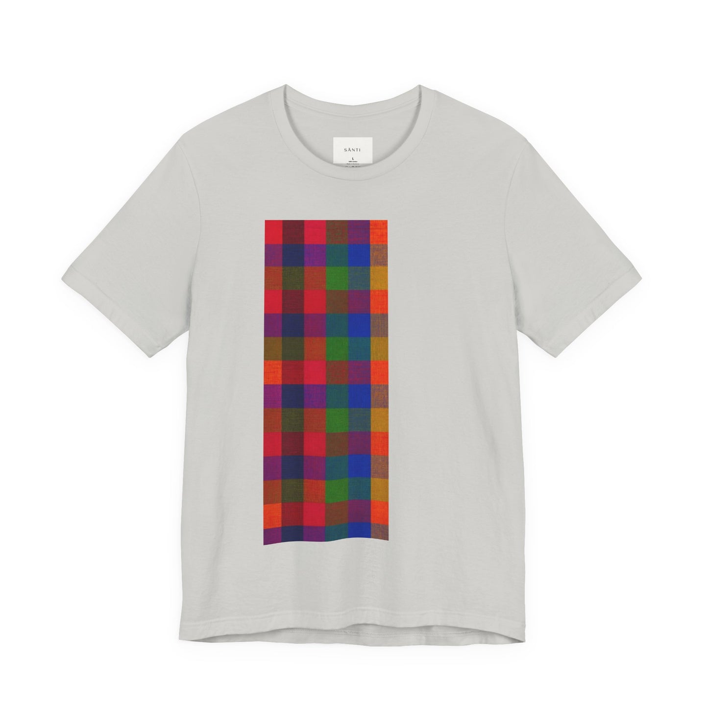 SĀNTI Madras Mosaic Tee — Heritage Check Inspired Graphic