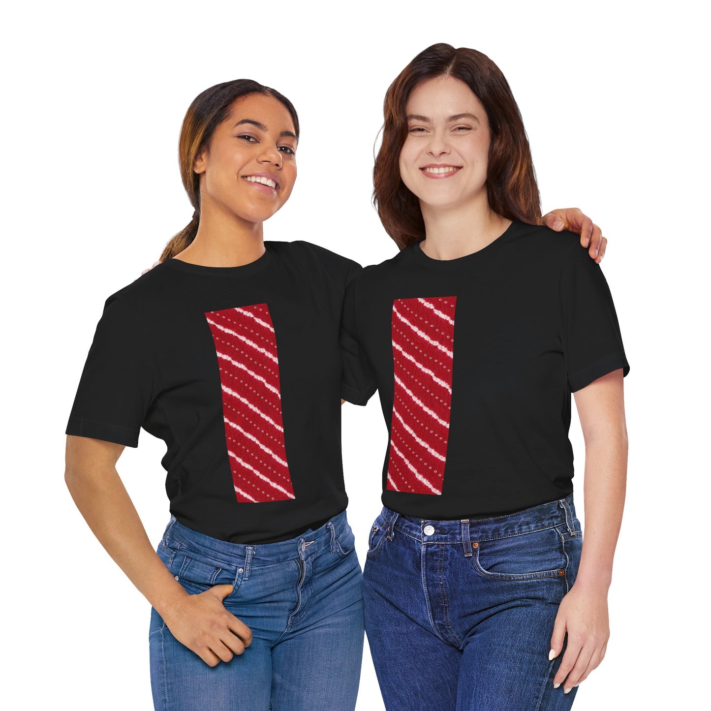 SĀNTI Crimson Bandhani Inspired Heritage Tee | Artisan Streetwear