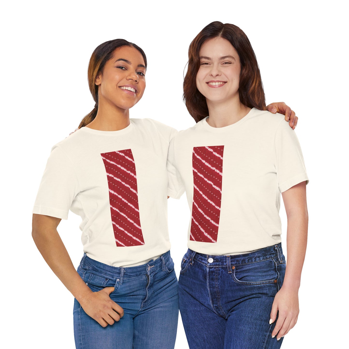 SĀNTI Crimson Bandhani Inspired Heritage Tee | Artisan Streetwear