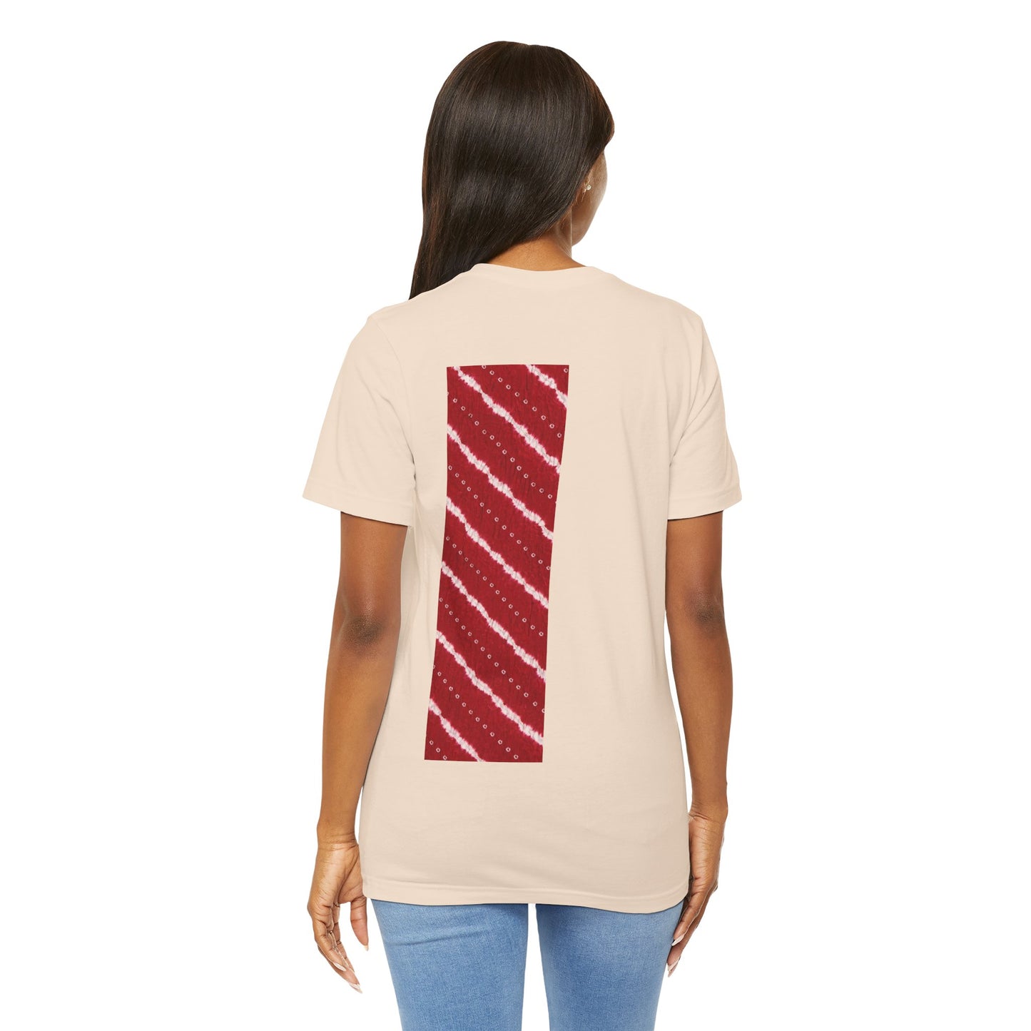 SĀNTI Crimson Bandhani Inspired Heritage Tee | Artisan Streetwear