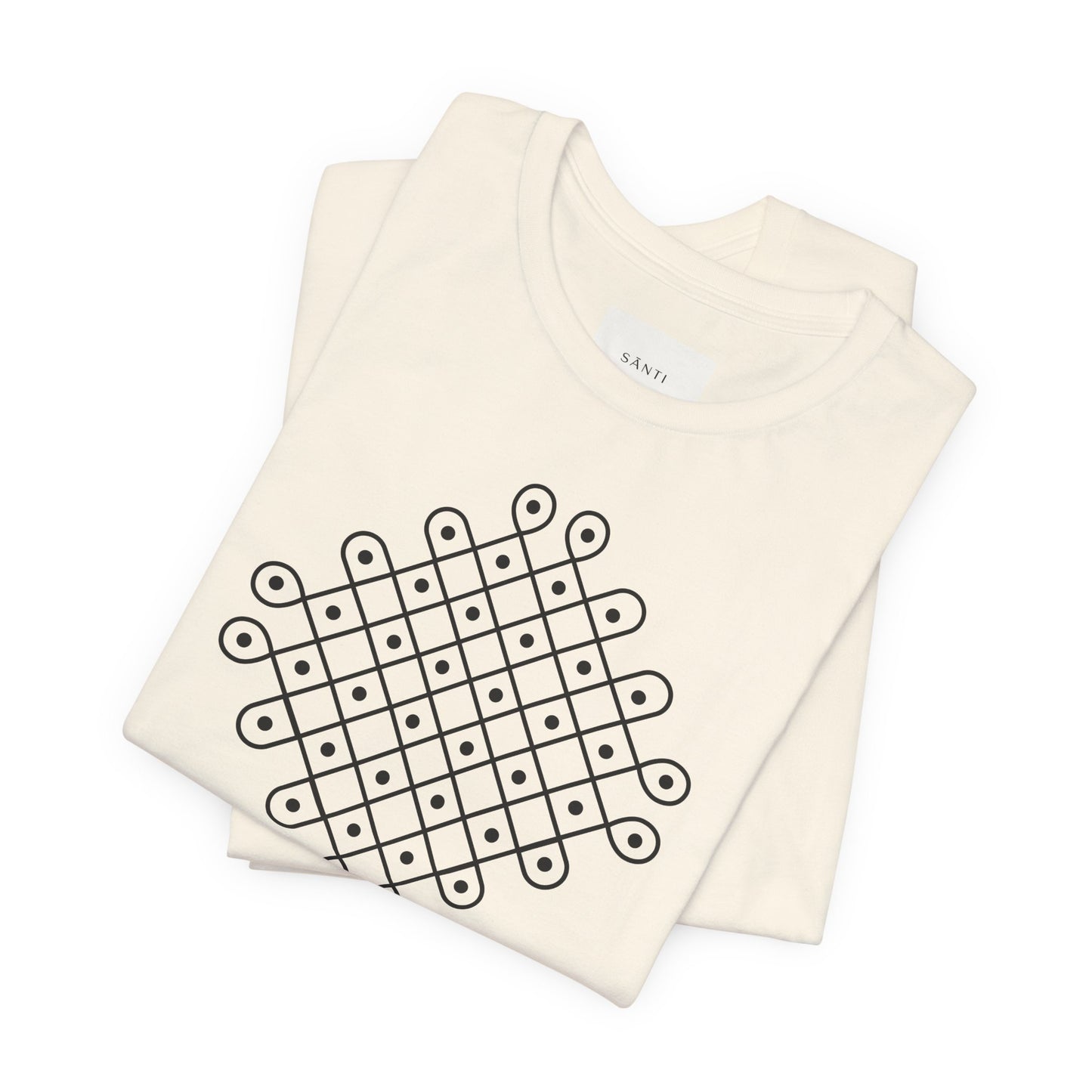 SĀNTI Kolam Tee — Minimal Geometric Print