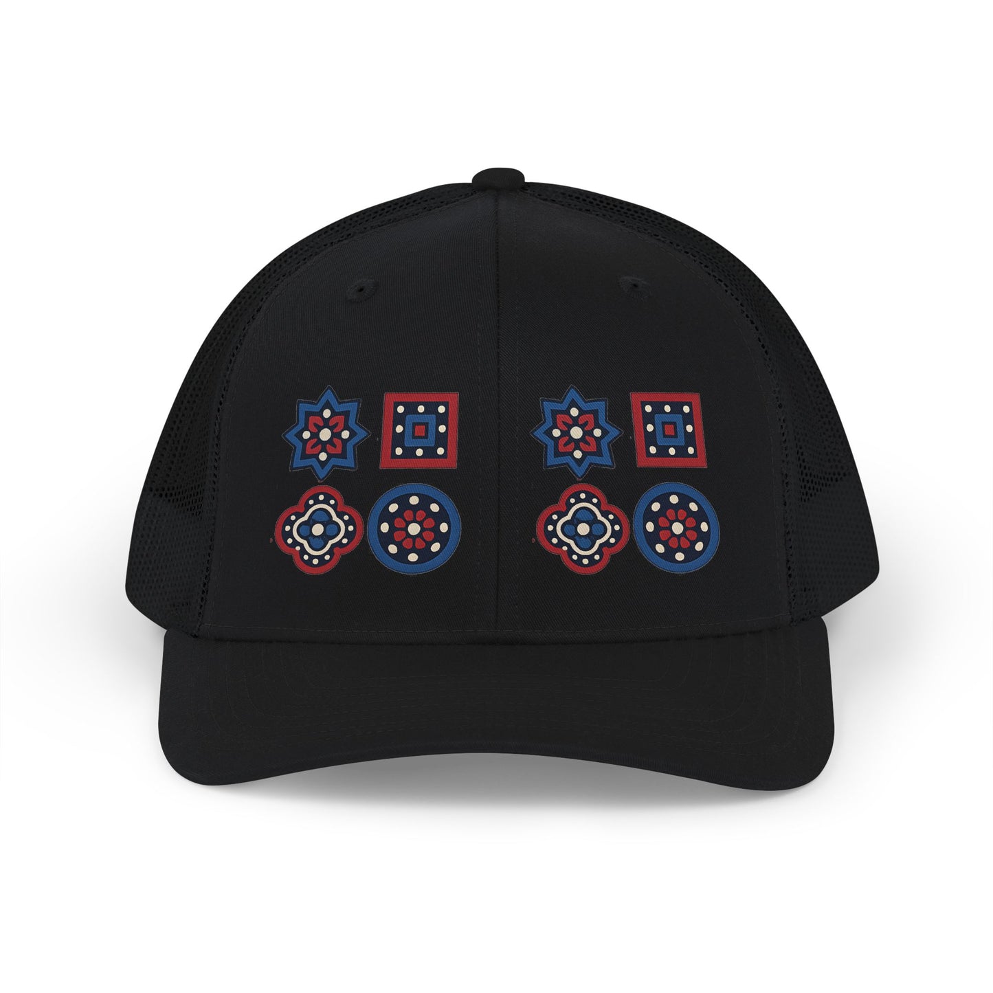 Santi Heritage Geometric Snapback Trucker Cap | Premium Ethnic Streetwear Hat