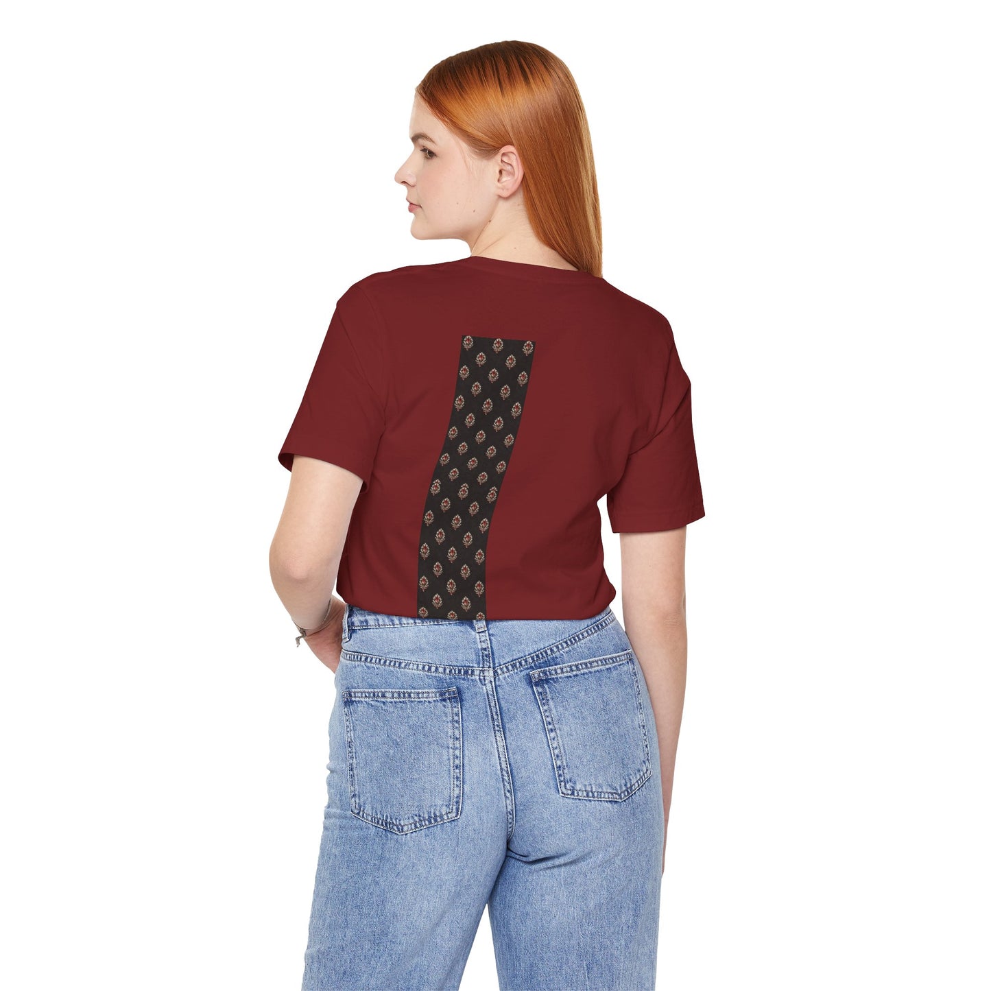 SANTI Heritage Bagh Buta Pocket Tee – Minimal Indian Block Print Streetwear T-Shirt