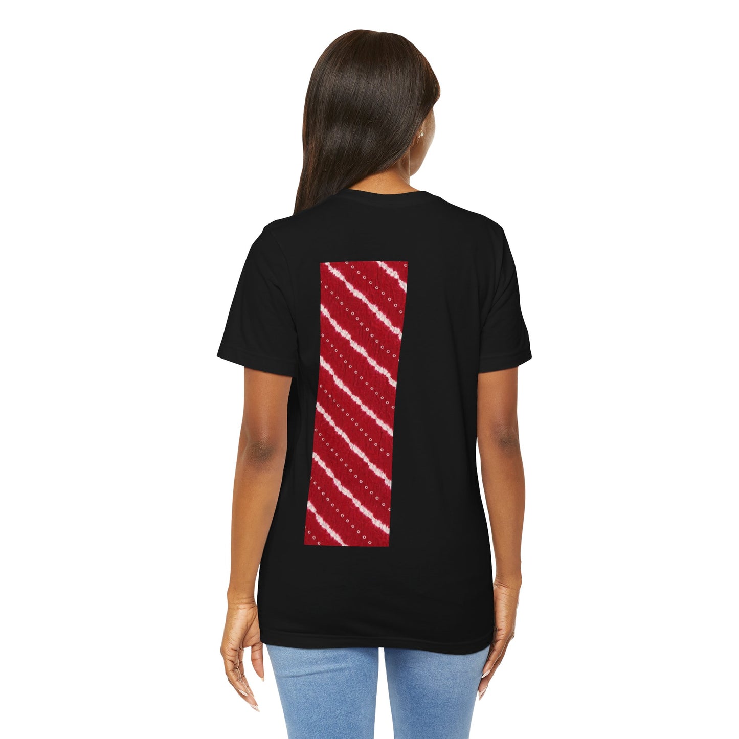 SĀNTI Crimson Bandhani Inspired Heritage Tee | Artisan Streetwear