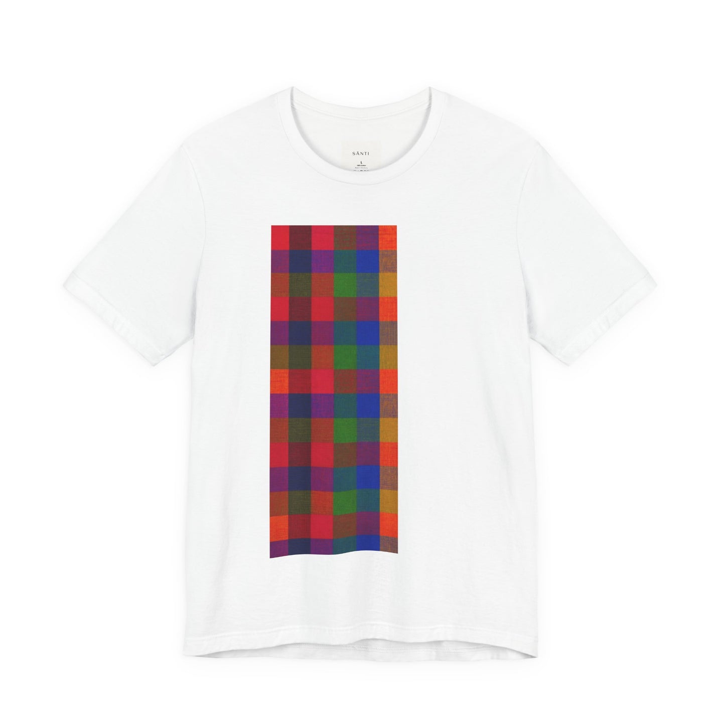 SĀNTI Madras Mosaic Tee — Heritage Check Inspired Graphic