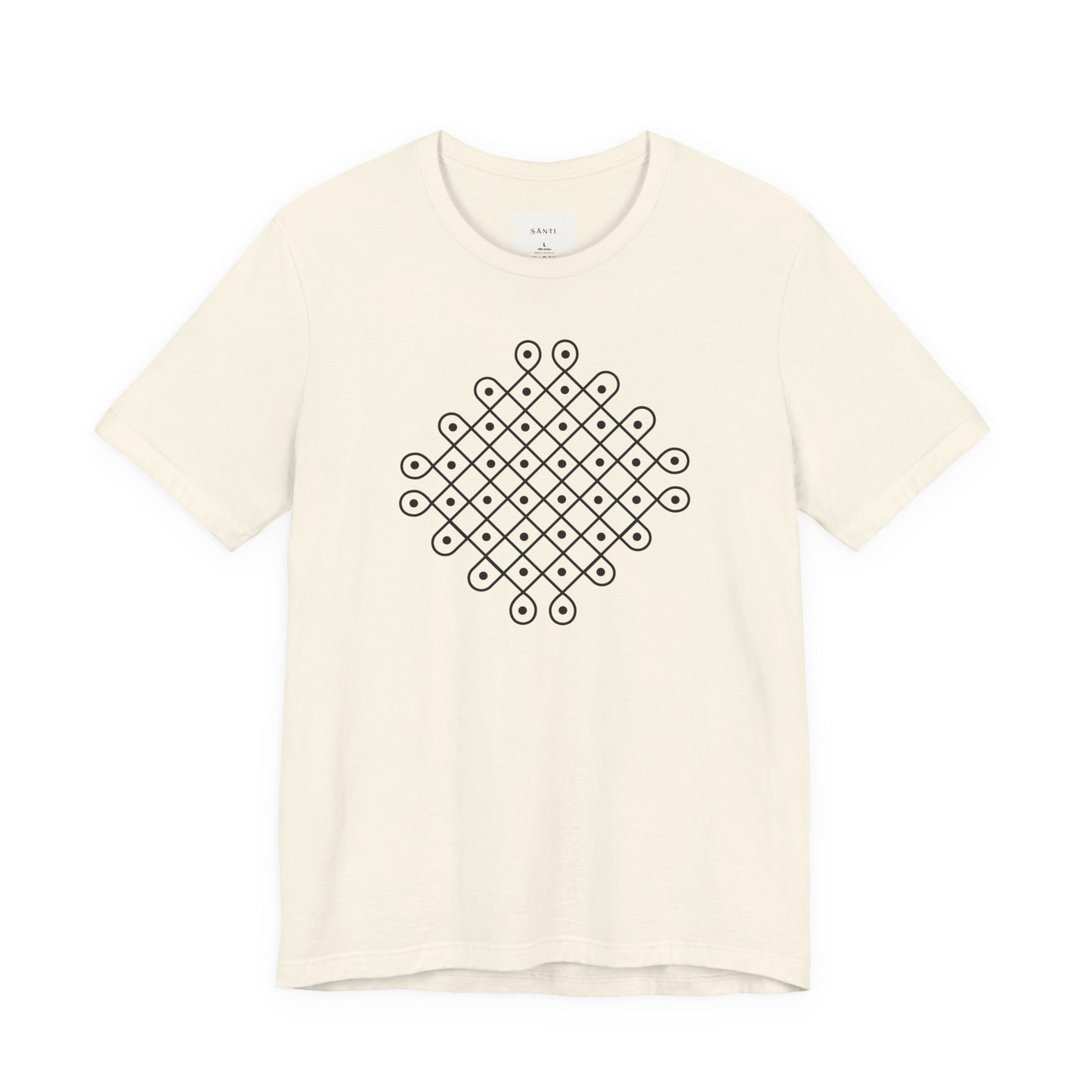 SĀNTI Kolam Tee — Minimal Geometric Print