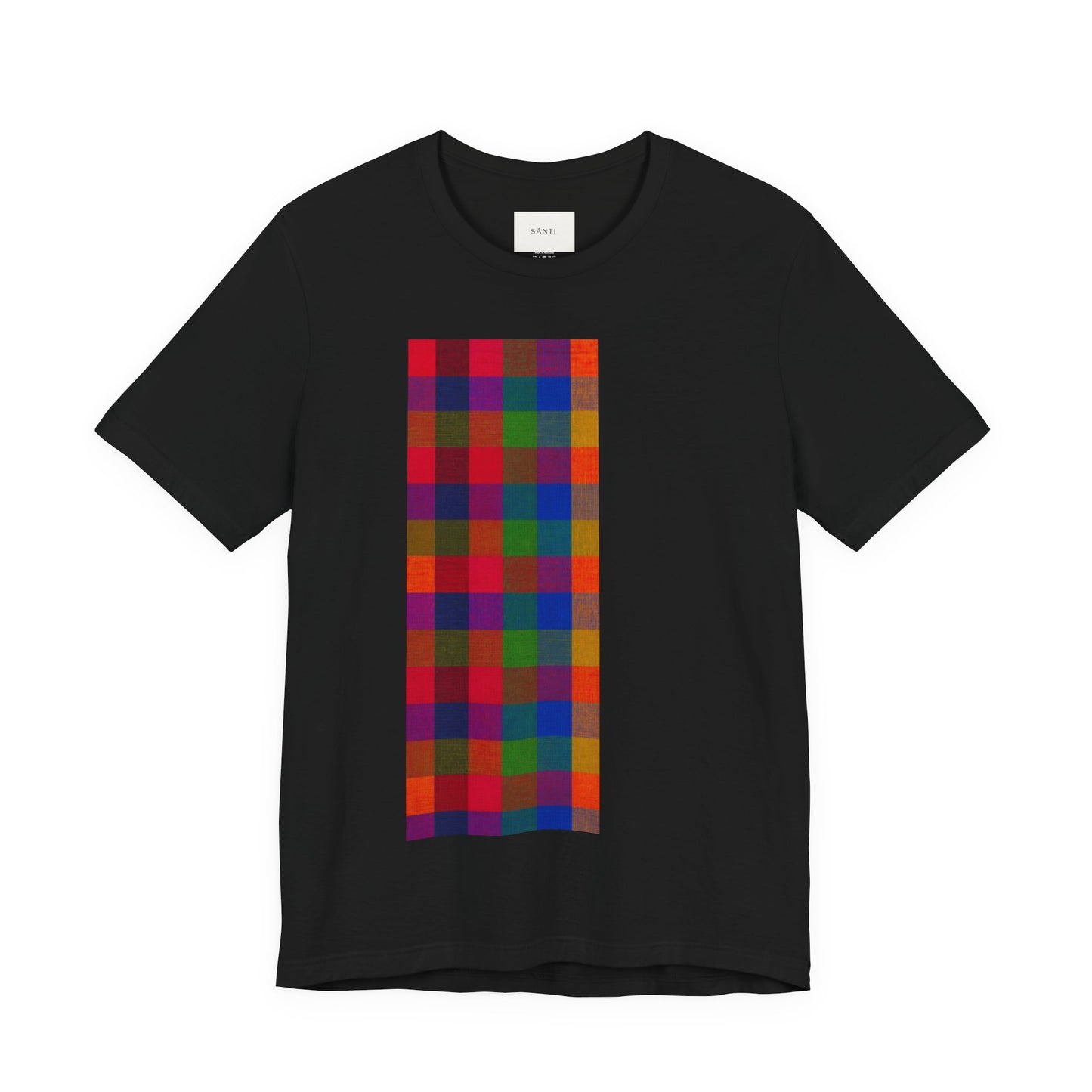SĀNTI Madras Mosaic Tee — Heritage Check Inspired Graphic