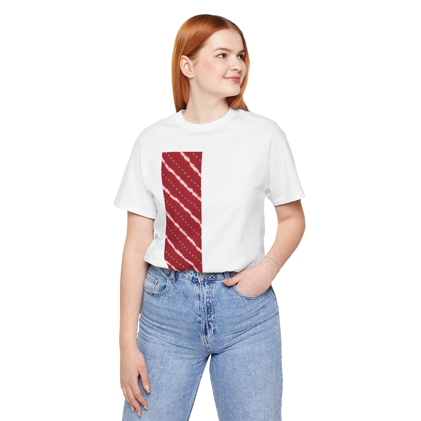 SĀNTI Crimson Bandhani Inspired Heritage Tee | Artisan Streetwear
