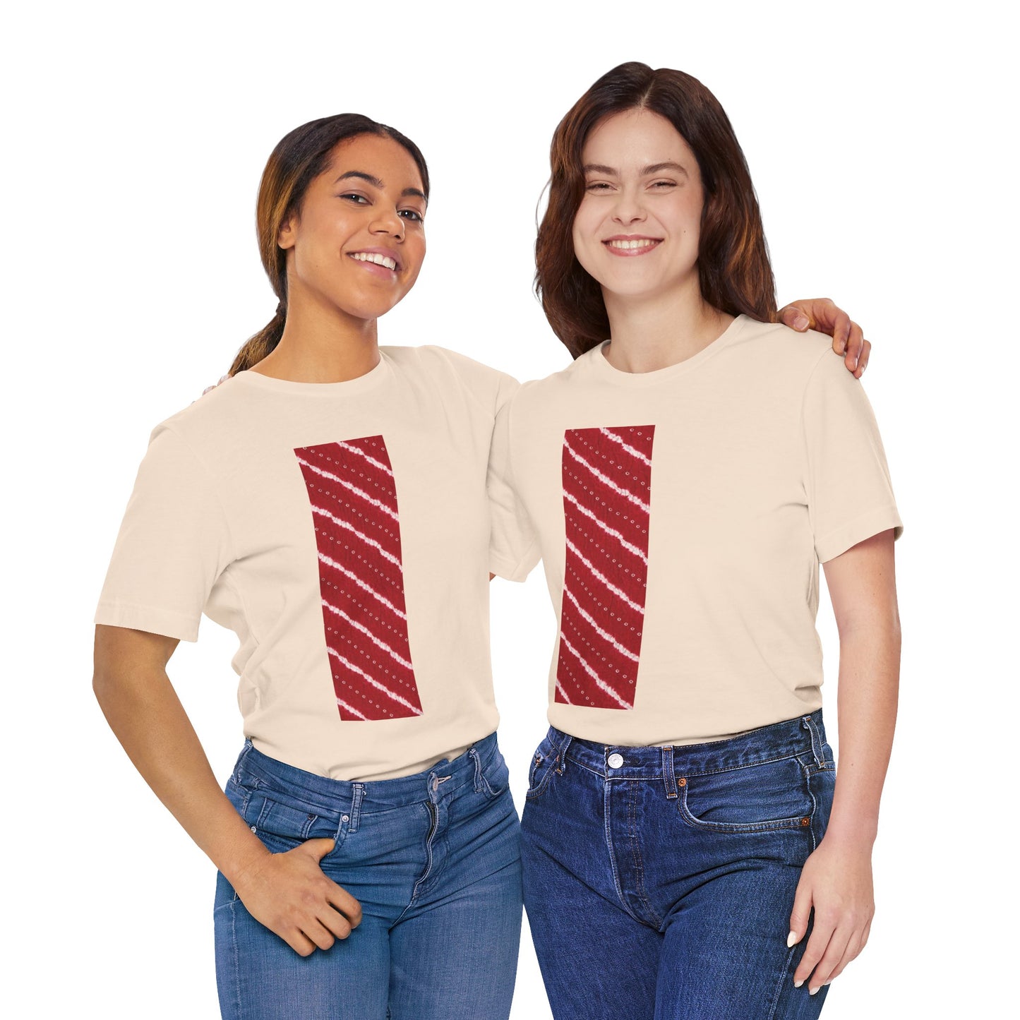 SĀNTI Crimson Bandhani Inspired Heritage Tee | Artisan Streetwear