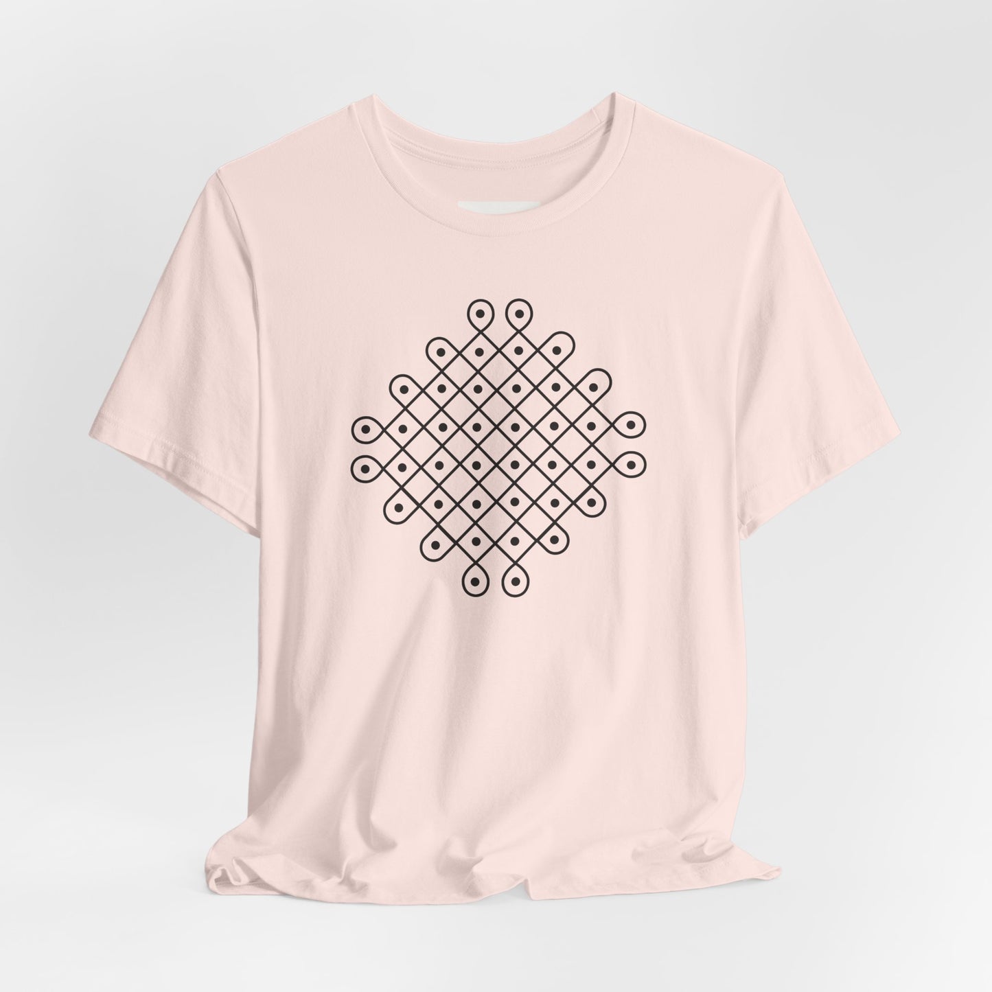 SĀNTI Kolam Tee — Minimal Geometric Print