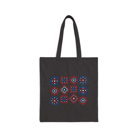SĀNTI Ajrak Mosaic Heritage Tote Bag