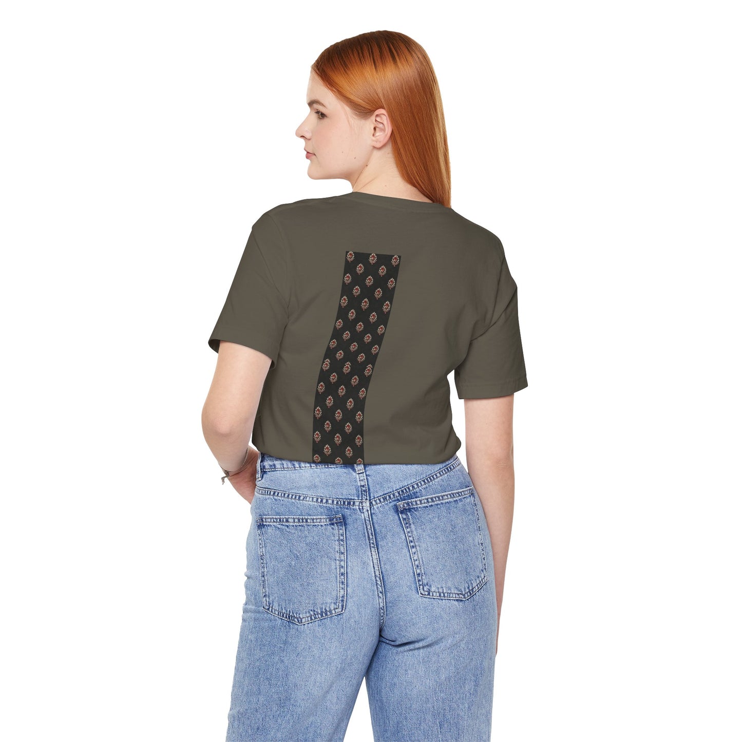 SANTI Heritage Bagh Buta Pocket Tee – Minimal Indian Block Print Streetwear T-Shirt