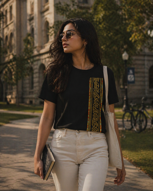 SĀNTI Regal Vine Bandhani Heritage Tee | Artisan Streetwear