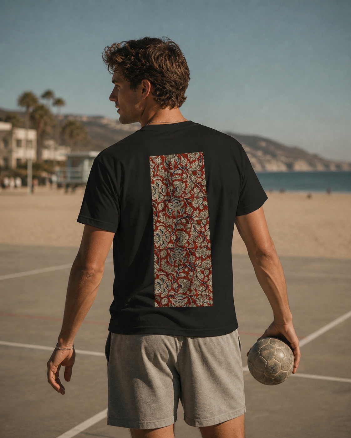 SĀNTI Kalamkari-Inspired Regal Heritage Tee | Indian Artisan Streetwear