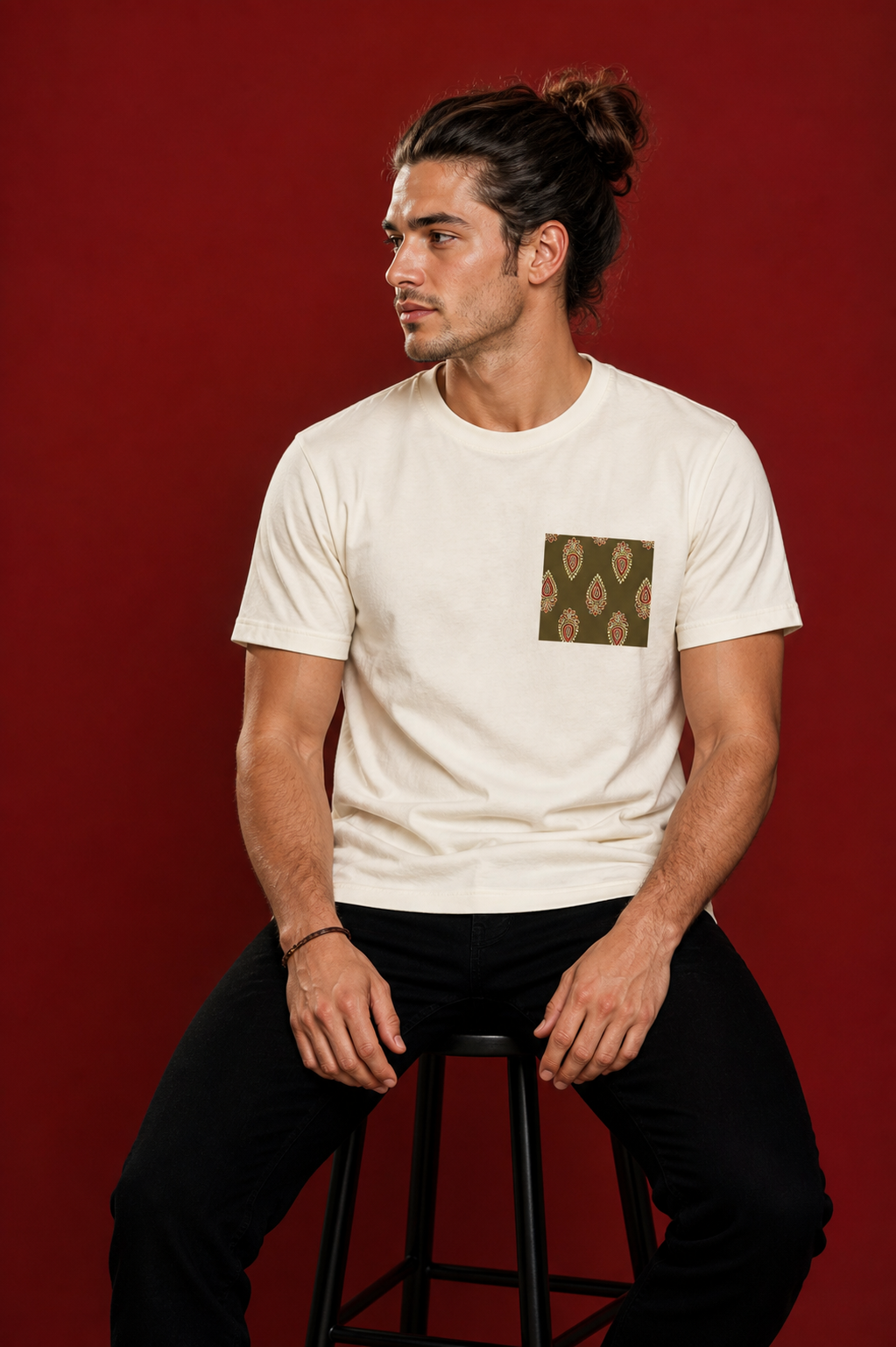 SĀNTI Buta Ajrakh Inspired Heritage Tee | Artisan Streetwear