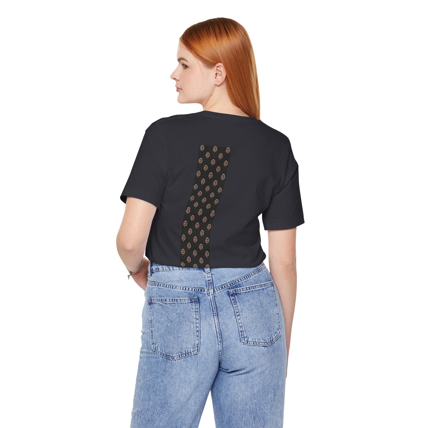 SANTI Heritage Bagh Buta Pocket Tee – Minimal Indian Block Print Streetwear T-Shirt