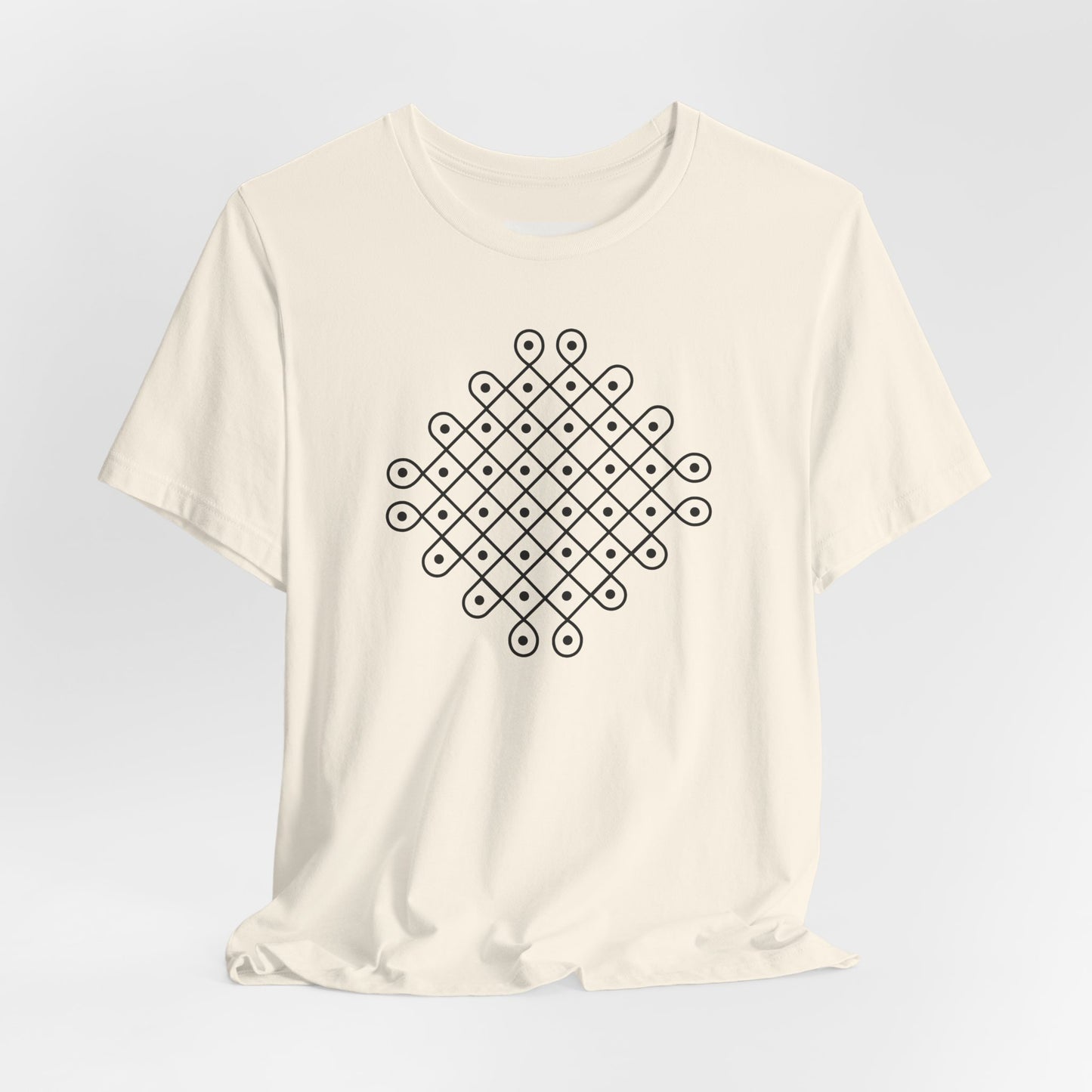 SĀNTI Kolam Tee — Minimal Geometric Print