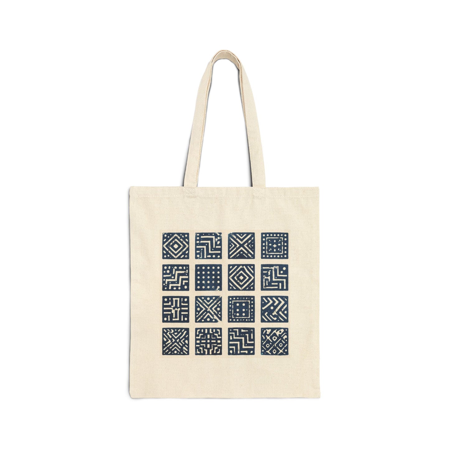 SANTI Indigo Heritage Grid Tote Bag