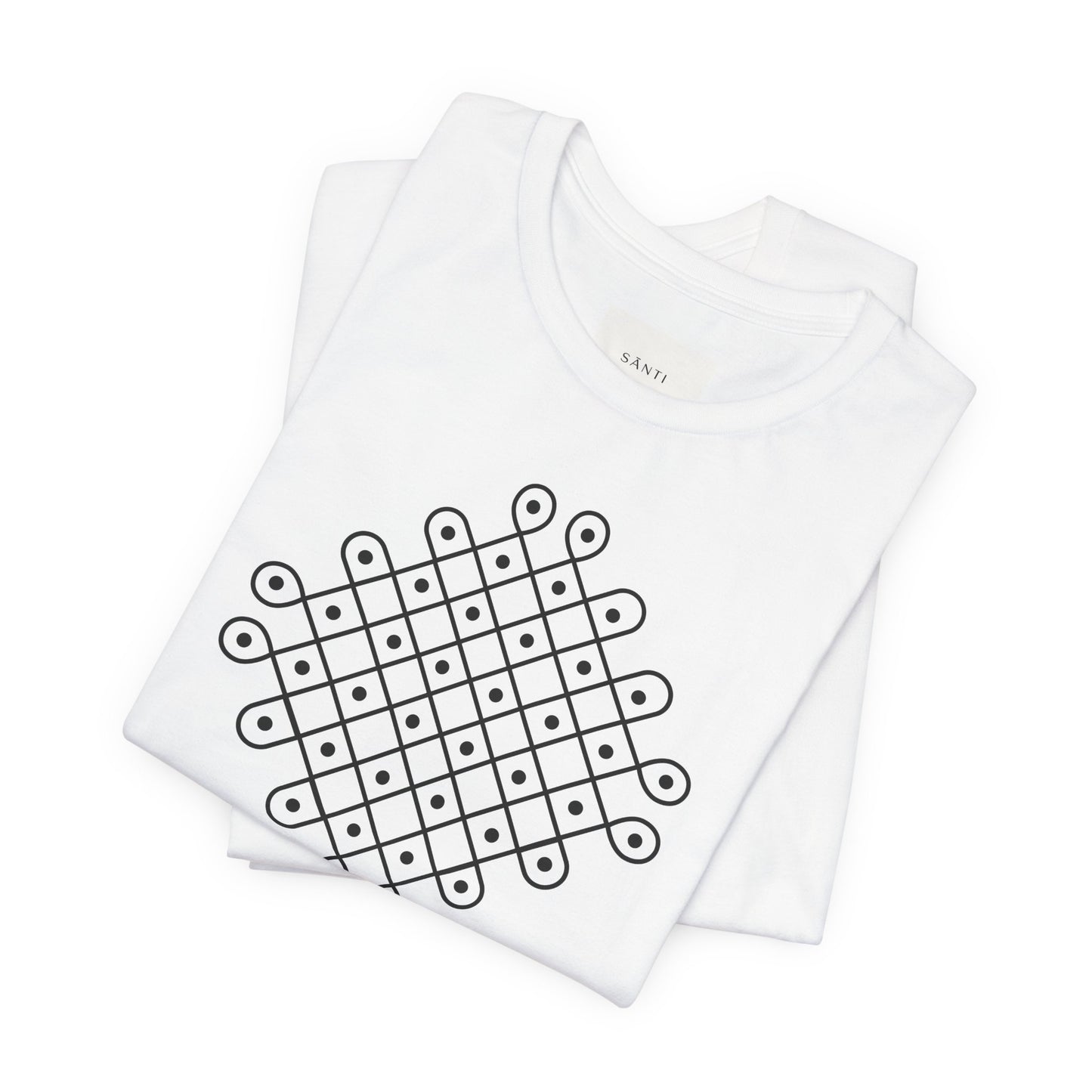 SĀNTI Kolam Tee — Minimal Geometric Print