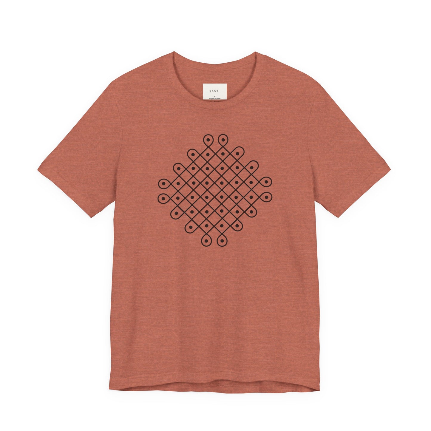 SĀNTI Kolam Tee — Minimal Geometric Print