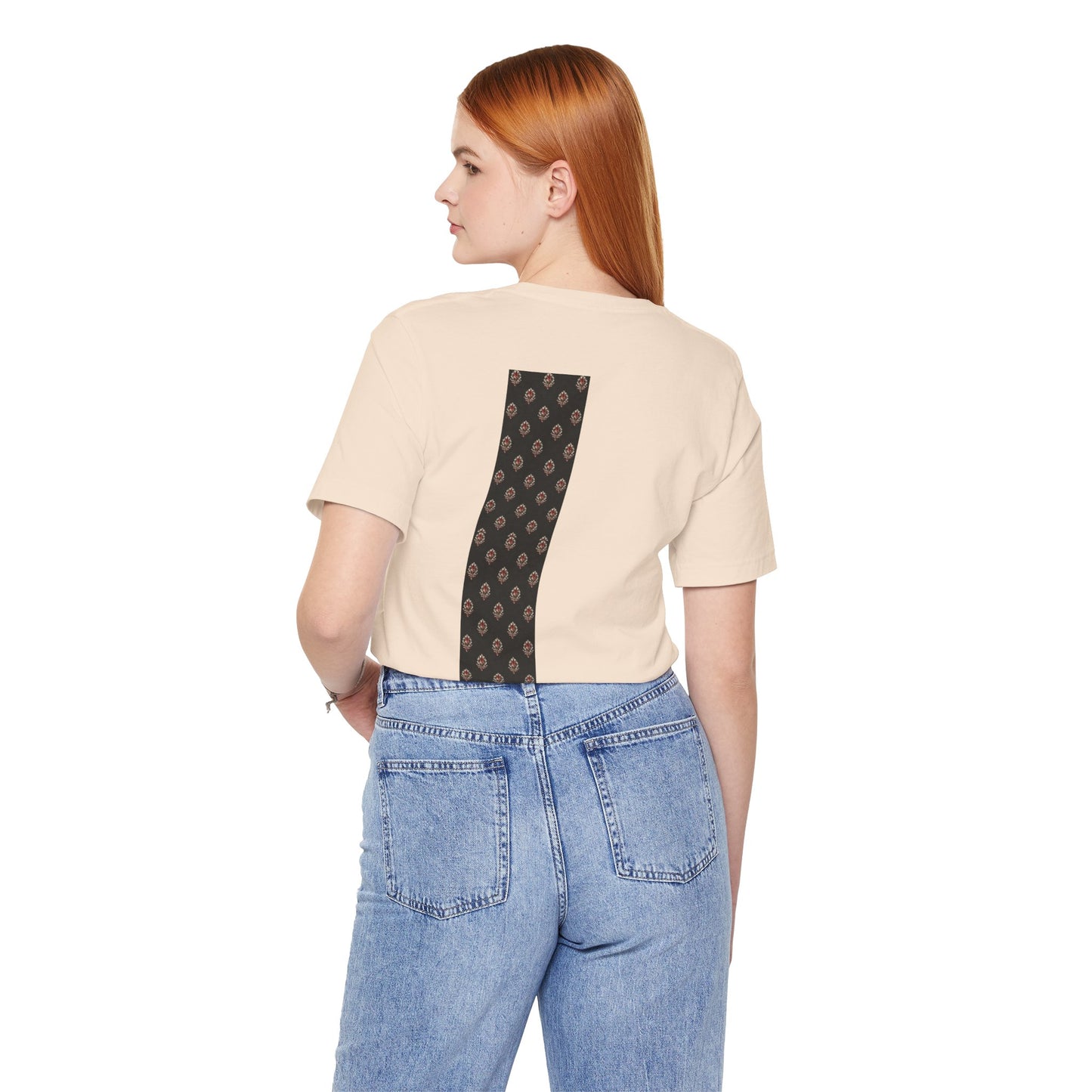 SANTI Heritage Bagh Buta Pocket Tee – Minimal Indian Block Print Streetwear T-Shirt