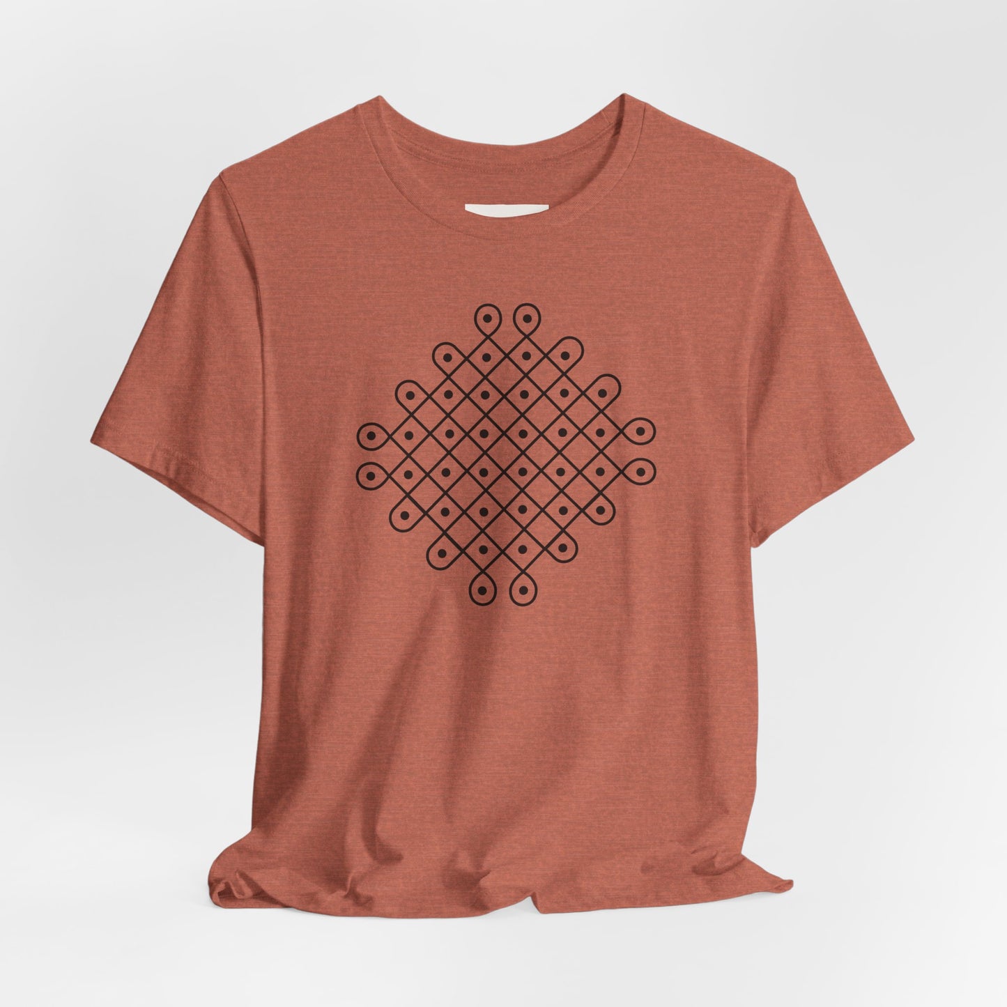 SĀNTI Kolam Tee — Minimal Geometric Print