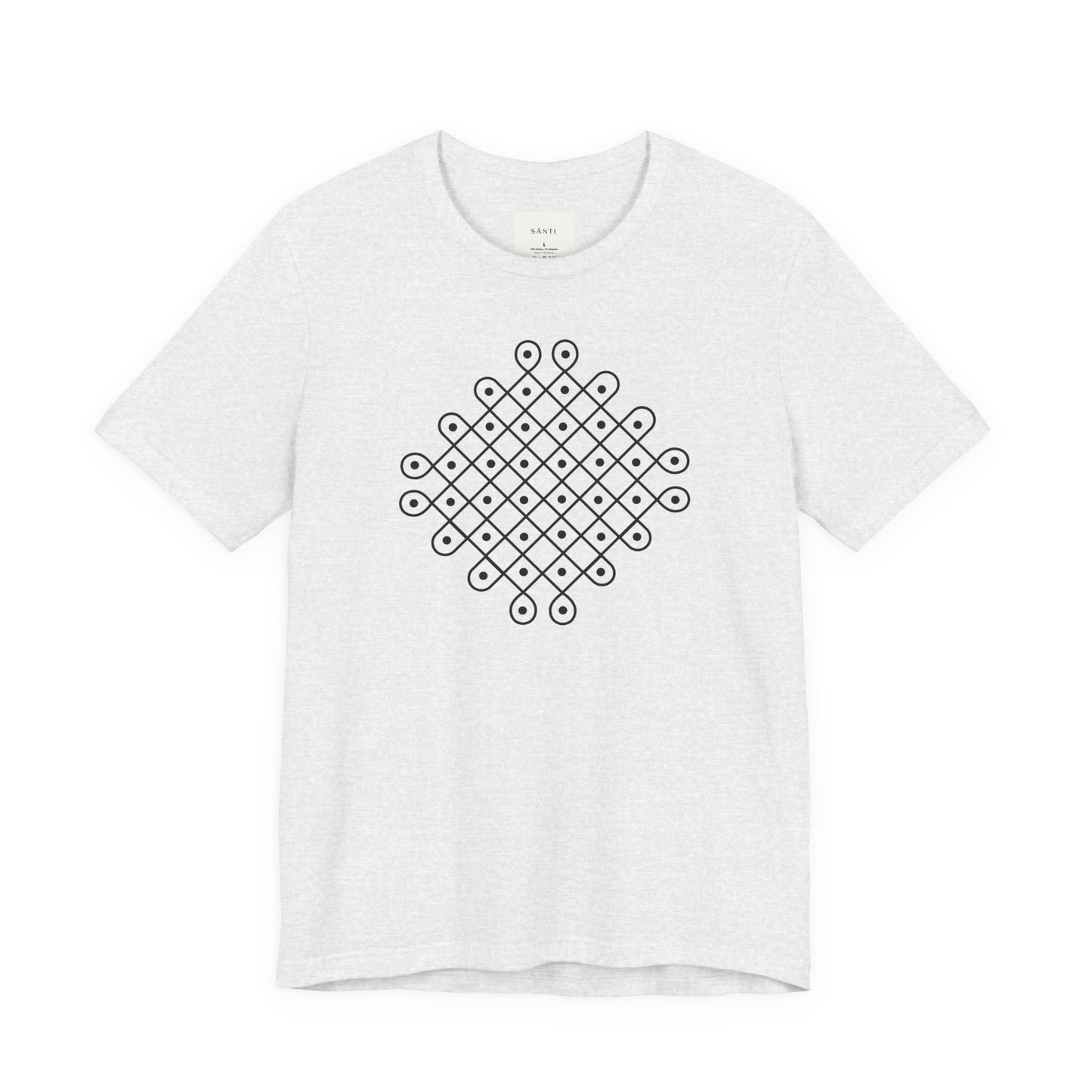 SĀNTI Kolam Tee — Minimal Geometric Print