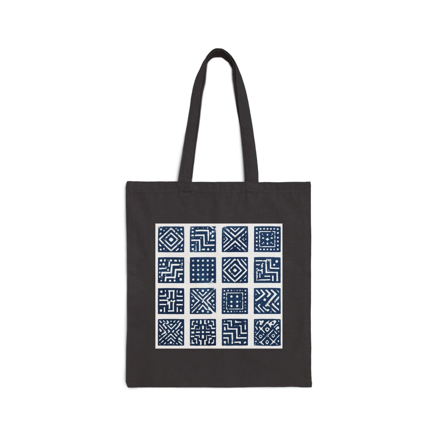 SANTI Indigo Heritage Grid Tote Bag