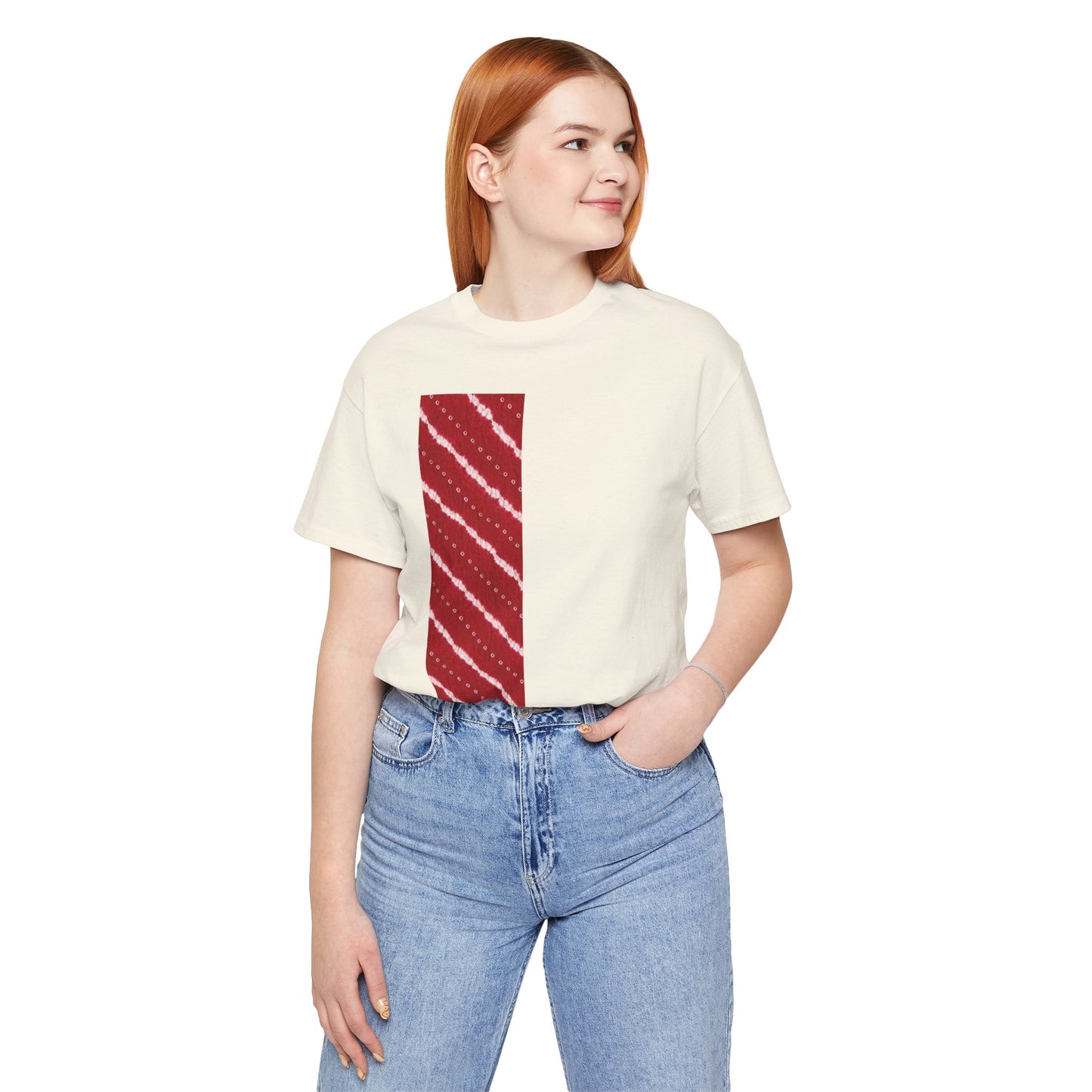 SĀNTI Crimson Bandhani Inspired Heritage Tee | Artisan Streetwear