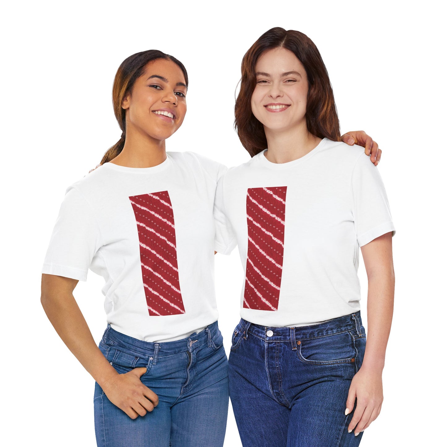 SĀNTI Crimson Bandhani Inspired Heritage Tee | Artisan Streetwear
