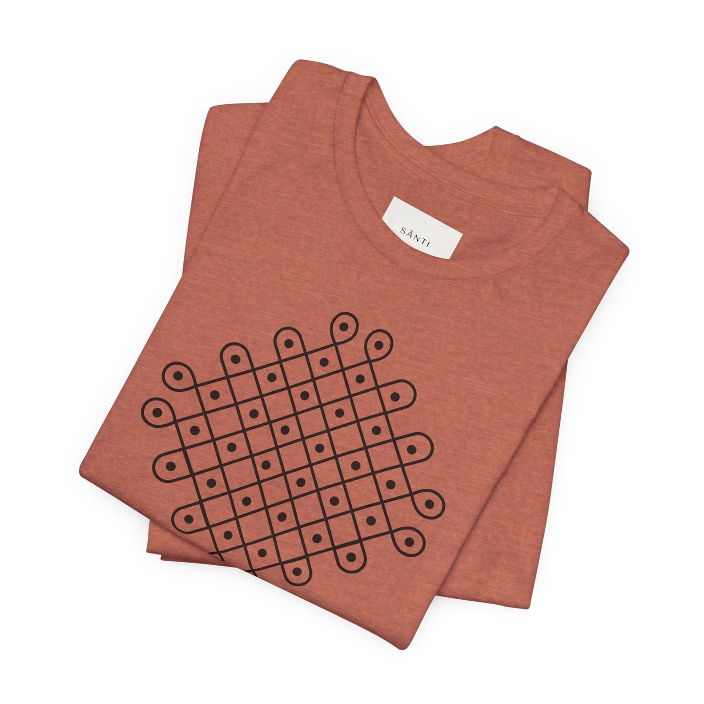 SĀNTI Kolam Tee — Minimal Geometric Print