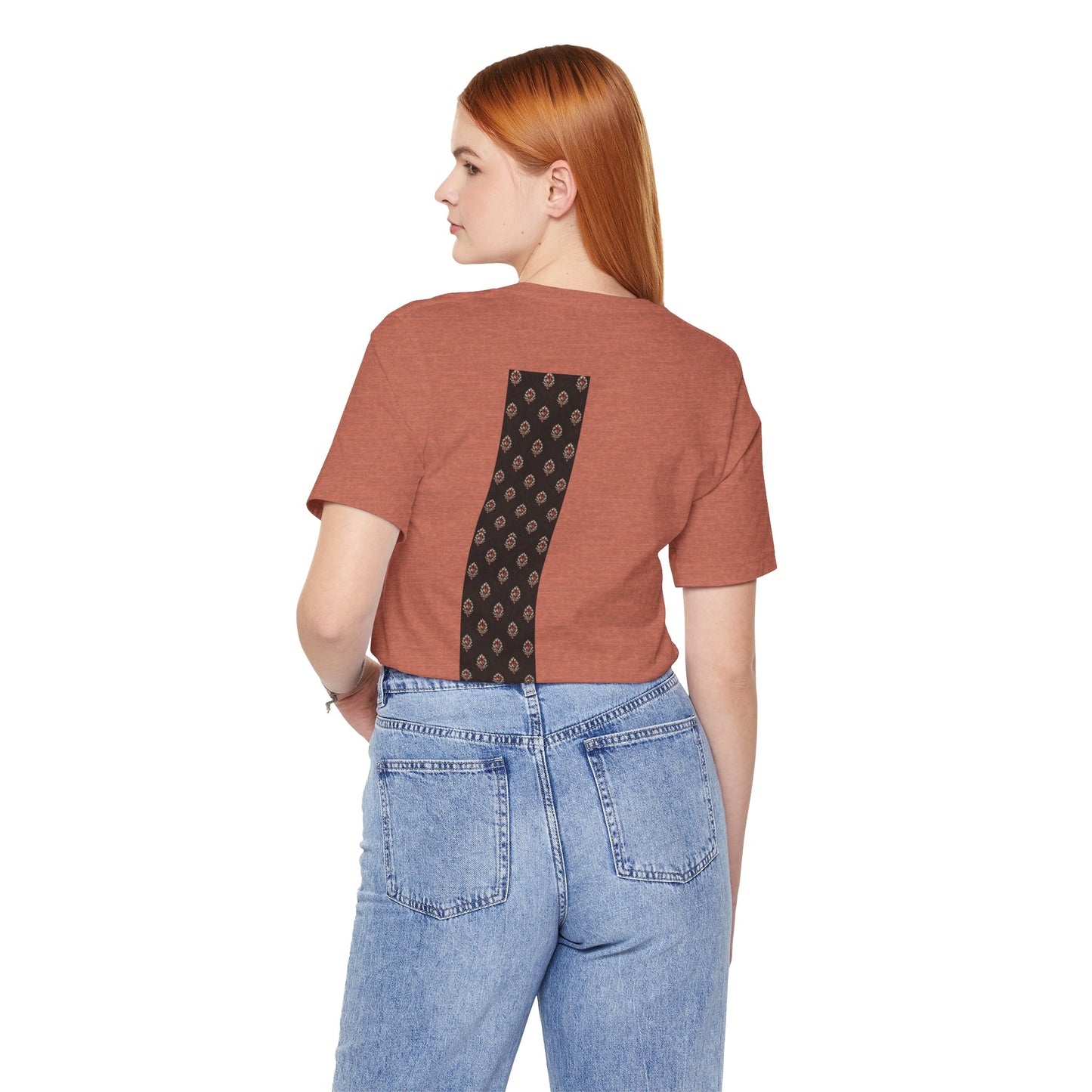 SANTI Heritage Bagh Buta Pocket Tee – Minimal Indian Block Print Streetwear T-Shirt