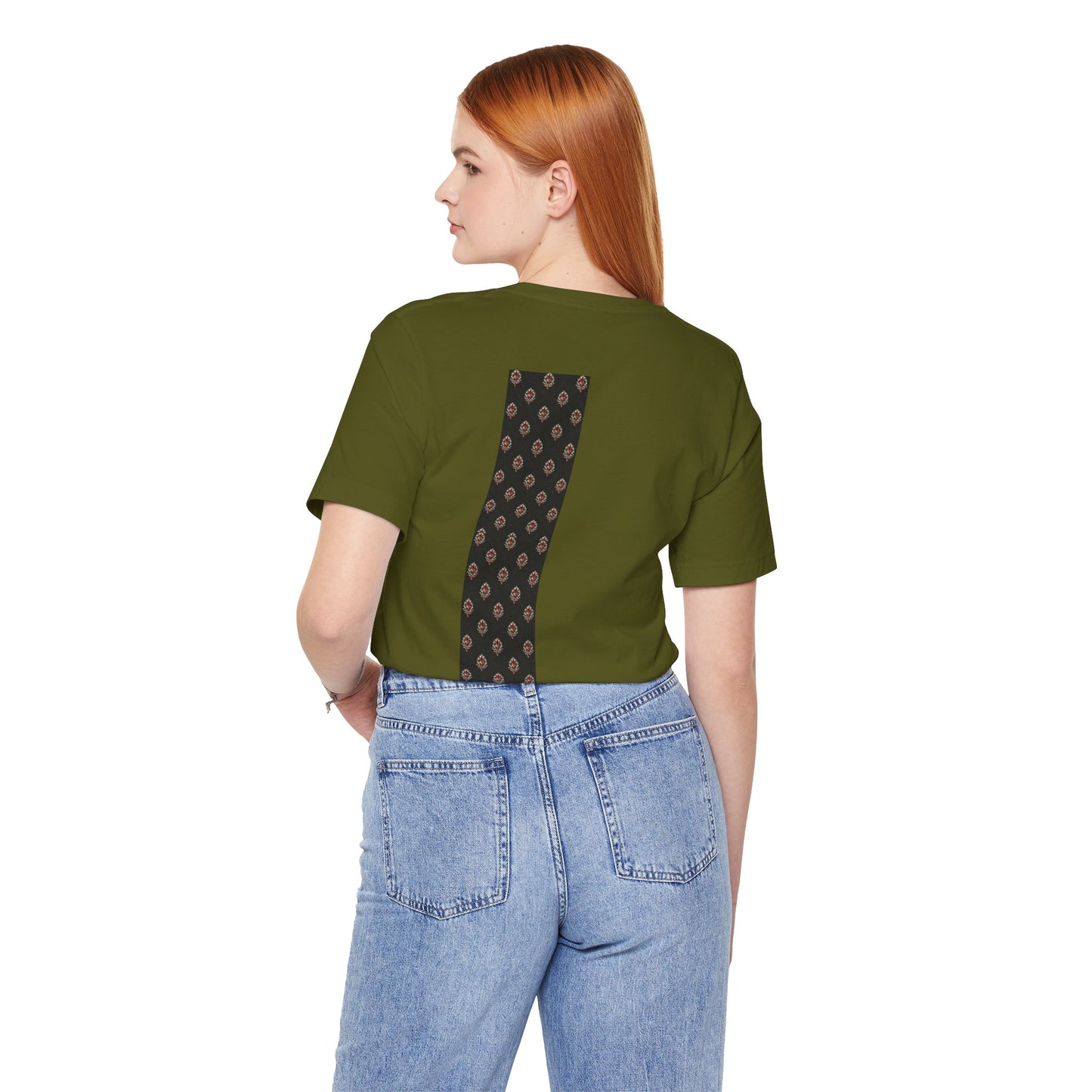 SANTI Heritage Bagh Buta Pocket Tee – Minimal Indian Block Print Streetwear T-Shirt