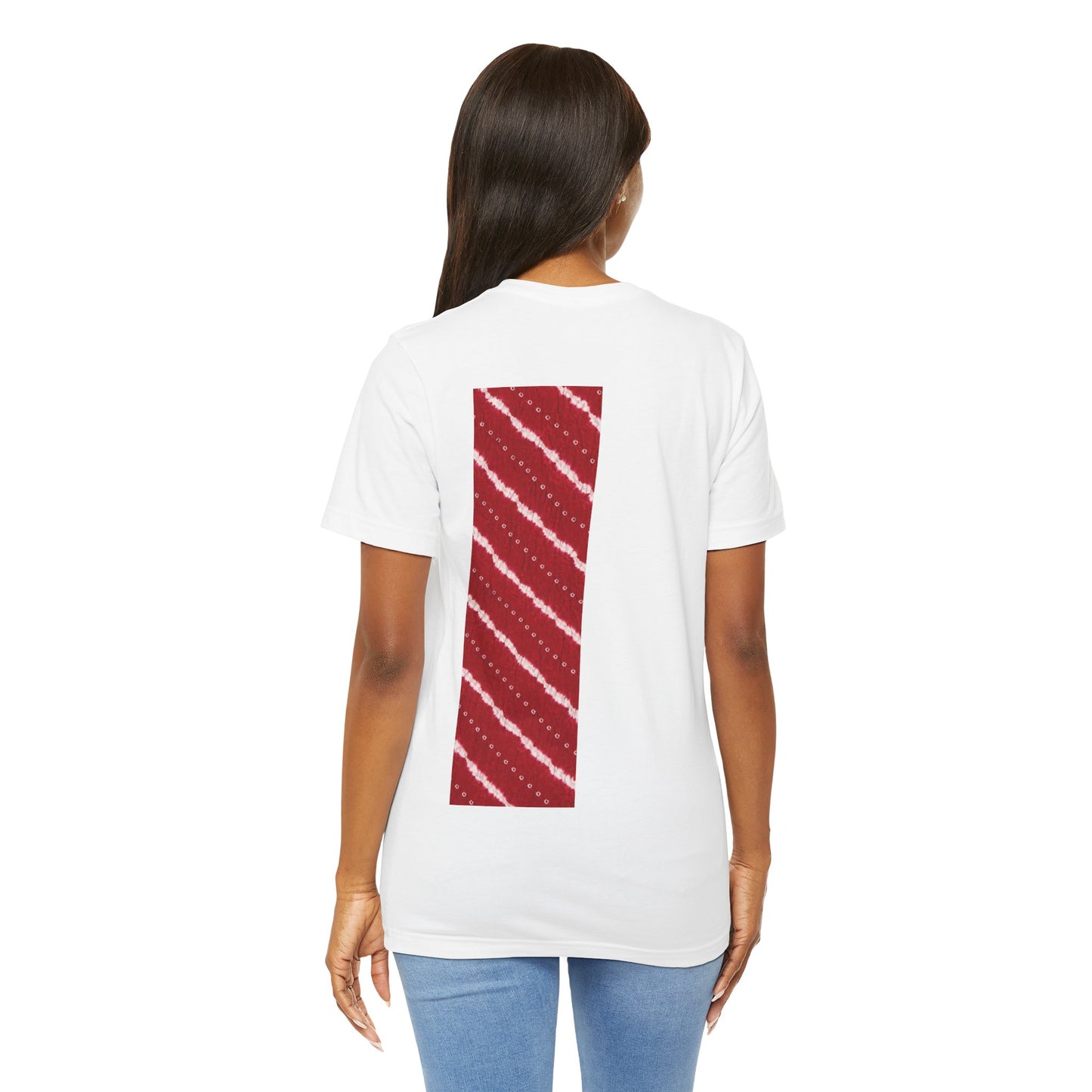 SĀNTI Crimson Bandhani Inspired Heritage Tee | Artisan Streetwear