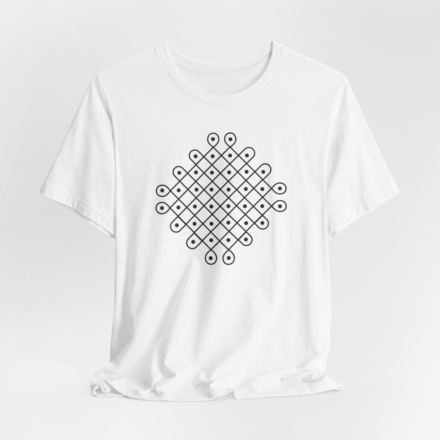 SĀNTI Kolam Tee — Minimal Geometric Print