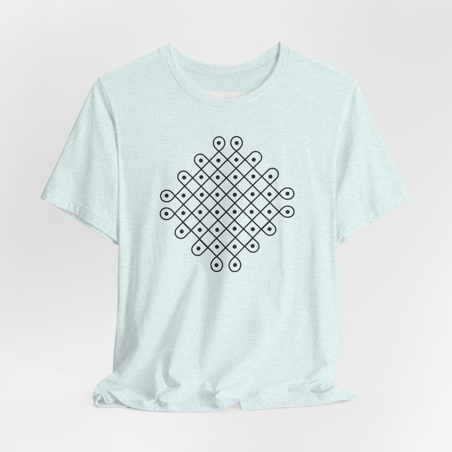 SĀNTI Kolam Tee — Minimal Geometric Print